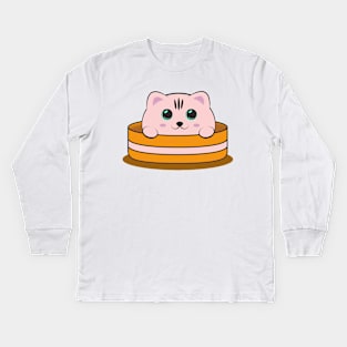 Kawaii Kitty Kids Long Sleeve T-Shirt